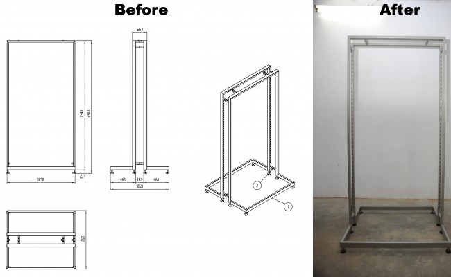 0332428 – 2.4m Divider Structure Only – 1 Bay